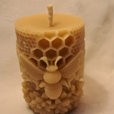 Bee & Flower Pillar Candle