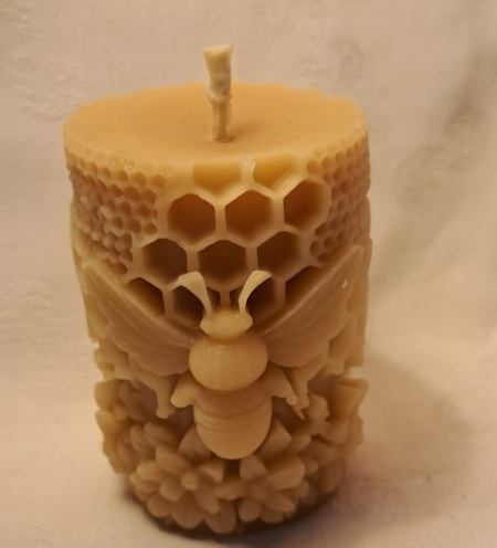 Bee & Flower Pillar Candle