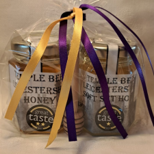 Runny Honey & Soft Set Honey 130g in cellophane bag with honey dipper